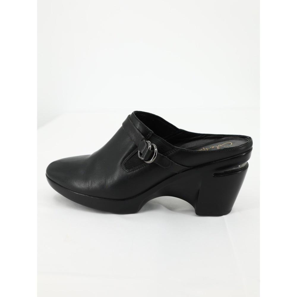 Cole Haan Black Leather Mule Clogs Block Heel Slip On Comfort Shoes Size 9